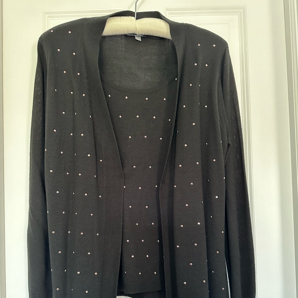 MJ Collection Petite Large Black Sweater